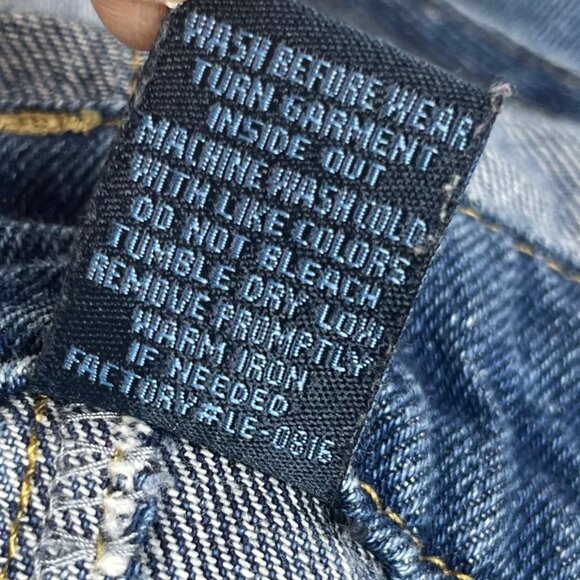 Blue Spice Denim Overalls Dress Skirt Womens Size 3 Blue Distressed - Picture 9 of 9